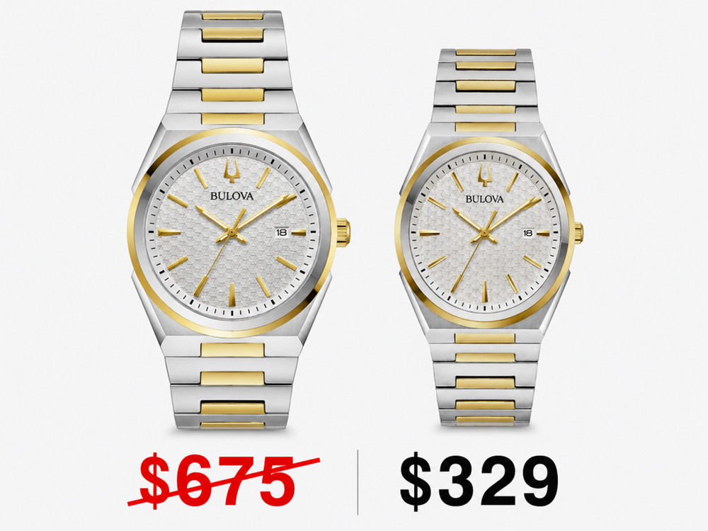 Bulova Couple Watch Classic Two Tone Stainless Steel Quartz Her & His Matching